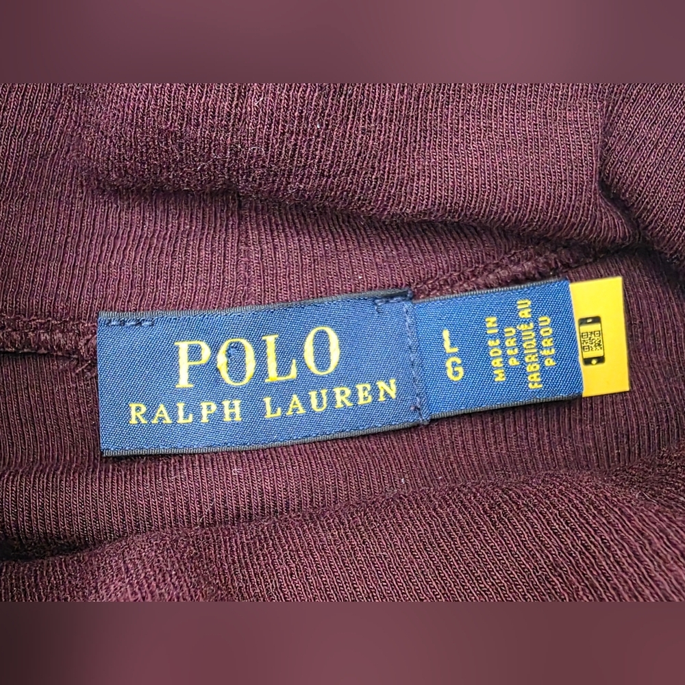 Polo Ralph Lauren Plum Stretch Blend Ribbed Turtleneck Women's Size Large - Picture 3 of 9